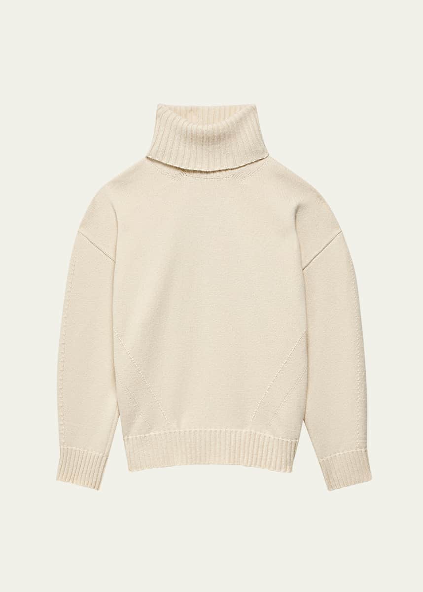 Another Tomorrow Oversized Luxe Cashmere Wool Turtleneck Sweater