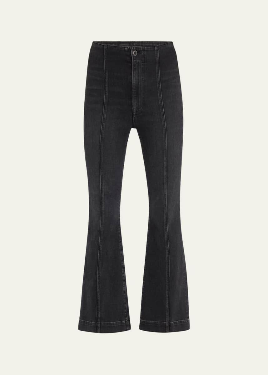 Veronica Beard Carson High-Rise Ankle Flare Jeans