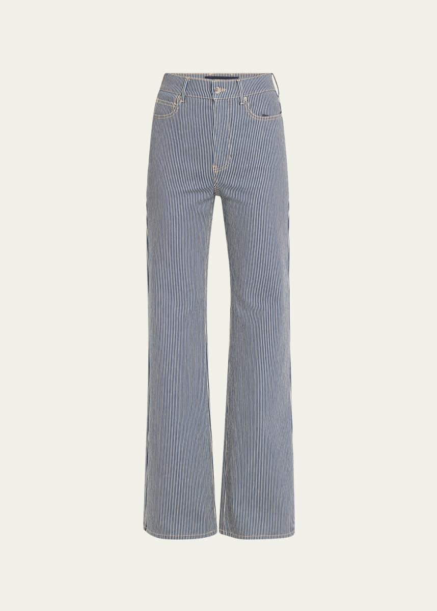 Veronica Beard Crosbie Wide-Leg Stripe Jeans