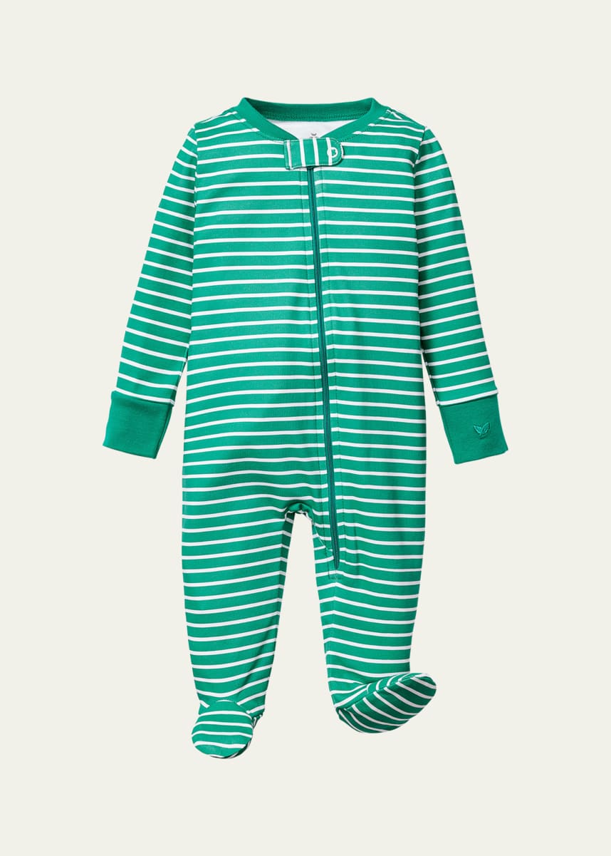 Petite Plume Boy's Striped Snug Fit Footie, Size Newborn-9M