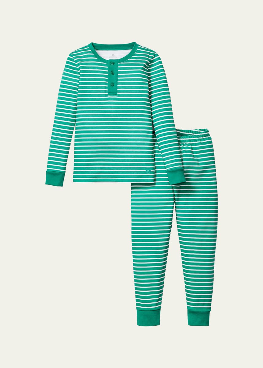 Petite Plume Boy's Striped Two-Piece Pajama Set, Size 2-14