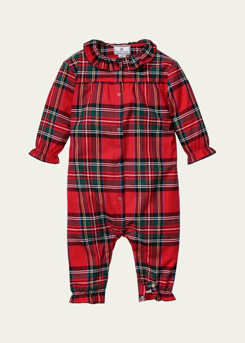 Petite Plume Girl's Madeline Imperial Tartan Coverall, Size Newborn-24M