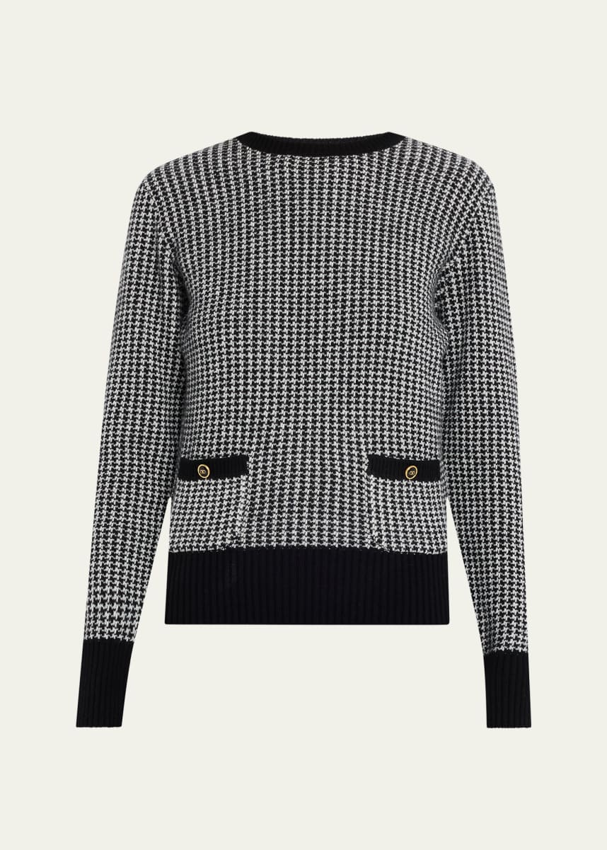 Valentino Garavani Houndstooth Wool Sweater