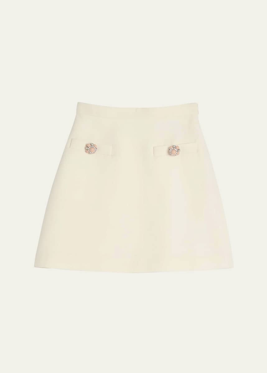 Valentino Garavani Brooch Wool Mini Skirt