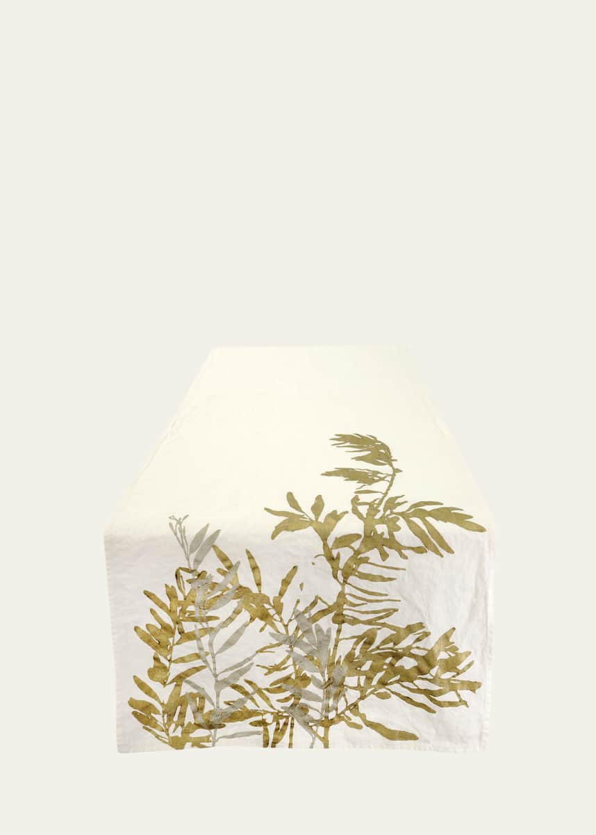 Stamperia Bertozzi Leccino on Natural Linen Table Runner, 20" x 67"