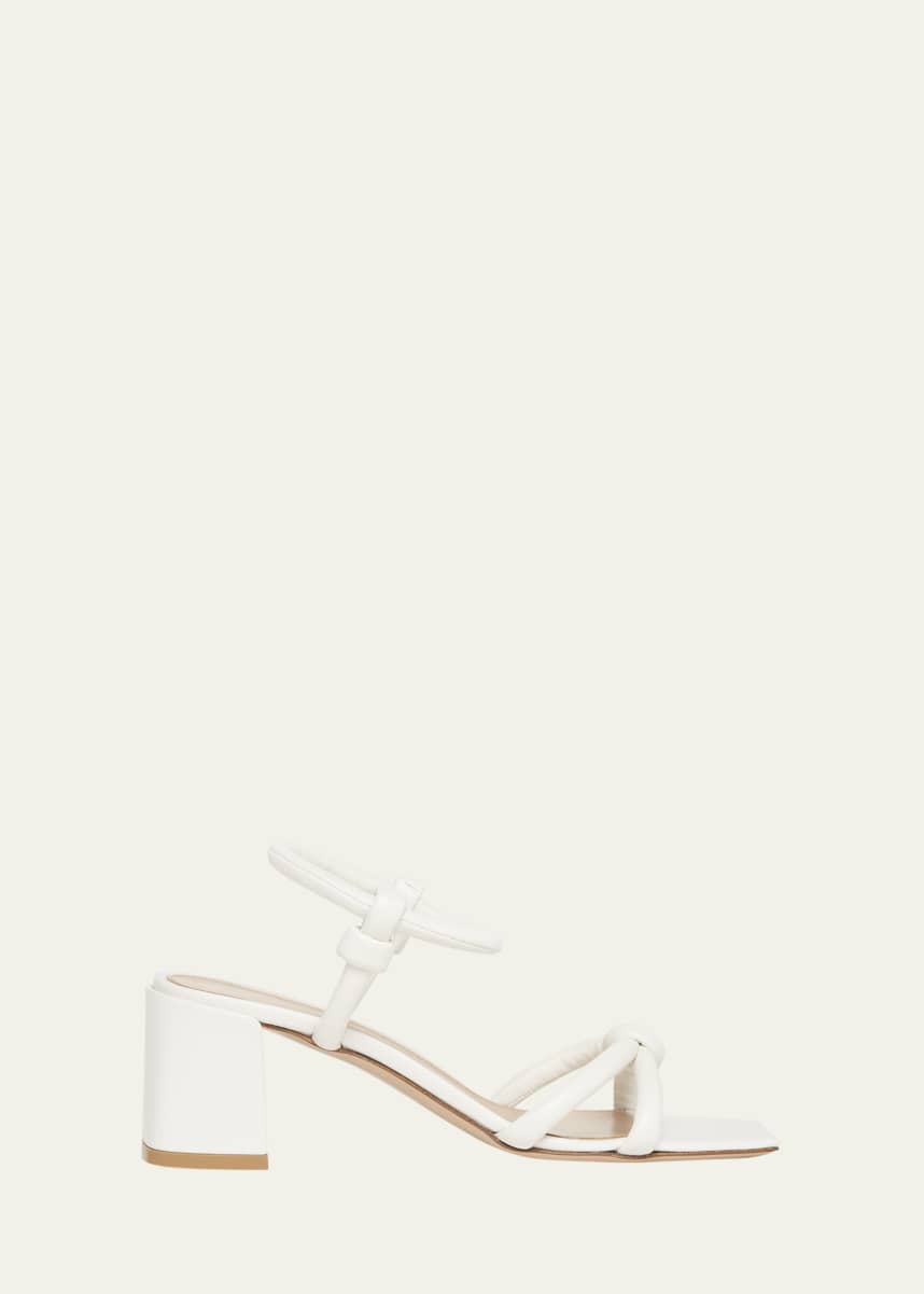 Gianvito Rossi Knotted Leather Block-Heel Sandals
