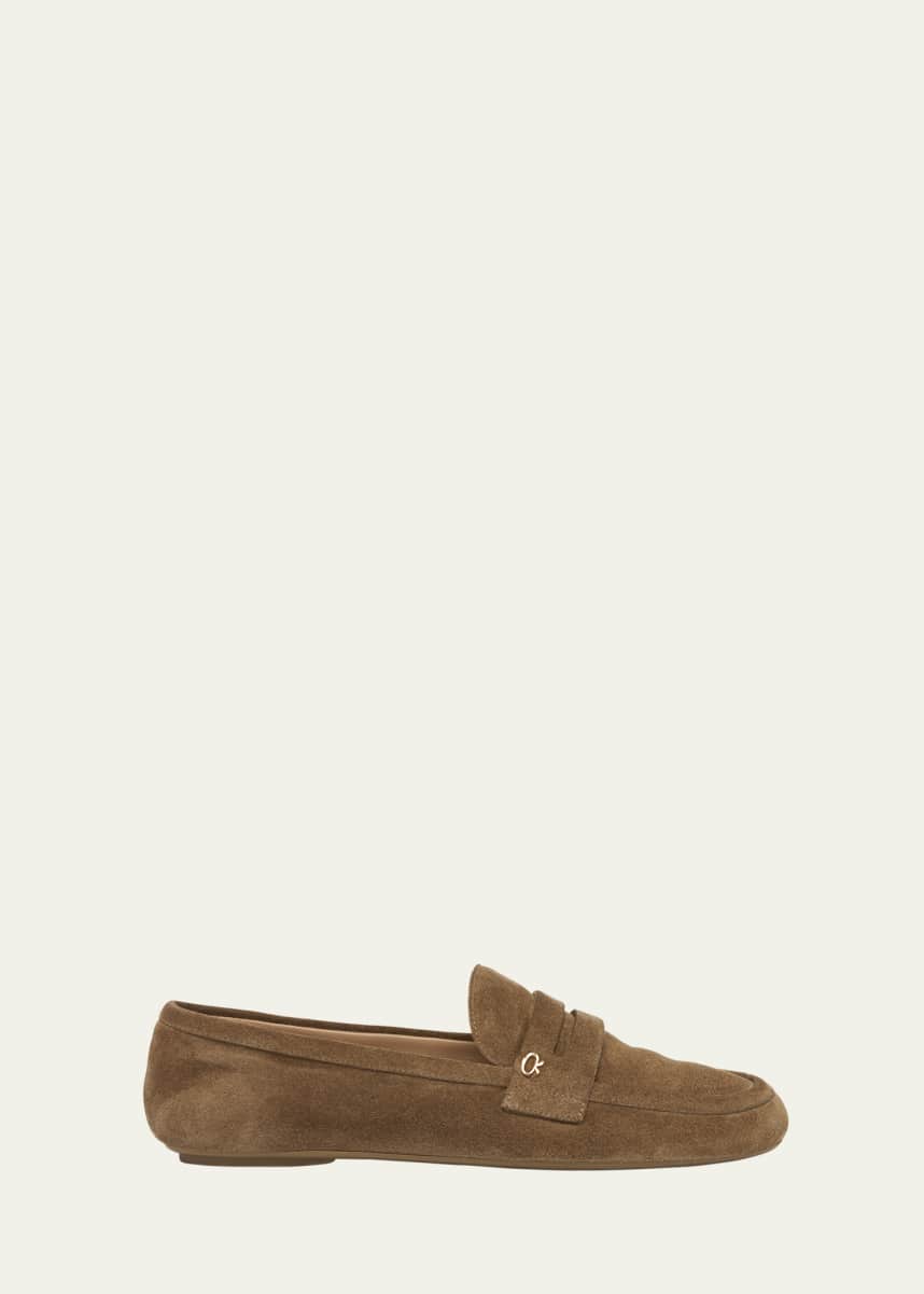 Gianvito Rossi Leopard Velour Penny Loafers