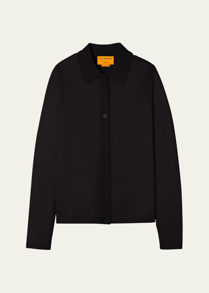Guest in Residence Elle Cashmere Button-Front Shirt