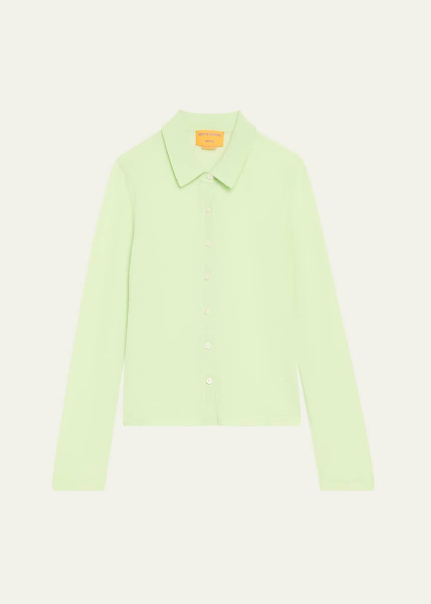 Guest in Residence Elle Cashmere Button-Front Shirt