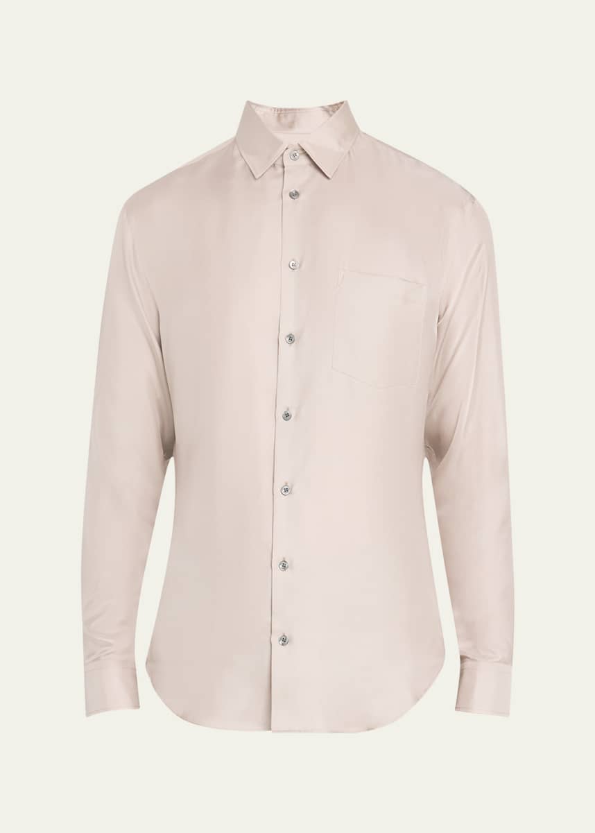 Giorgio Armani Men's Solid Silk Dress Shirt