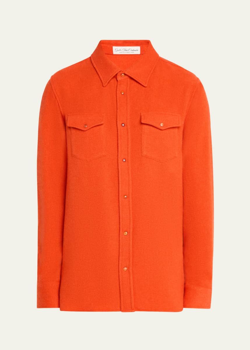 God's True Cashmere Men's Carnelian Cashmere Sport Shirt