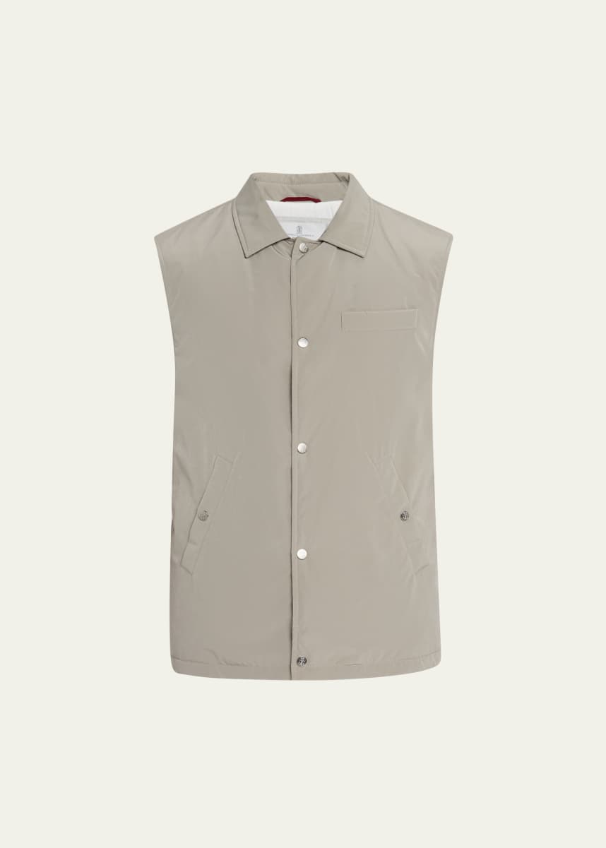 Brunello Cucinelli Men's Water Resistant Snap-Front Vest