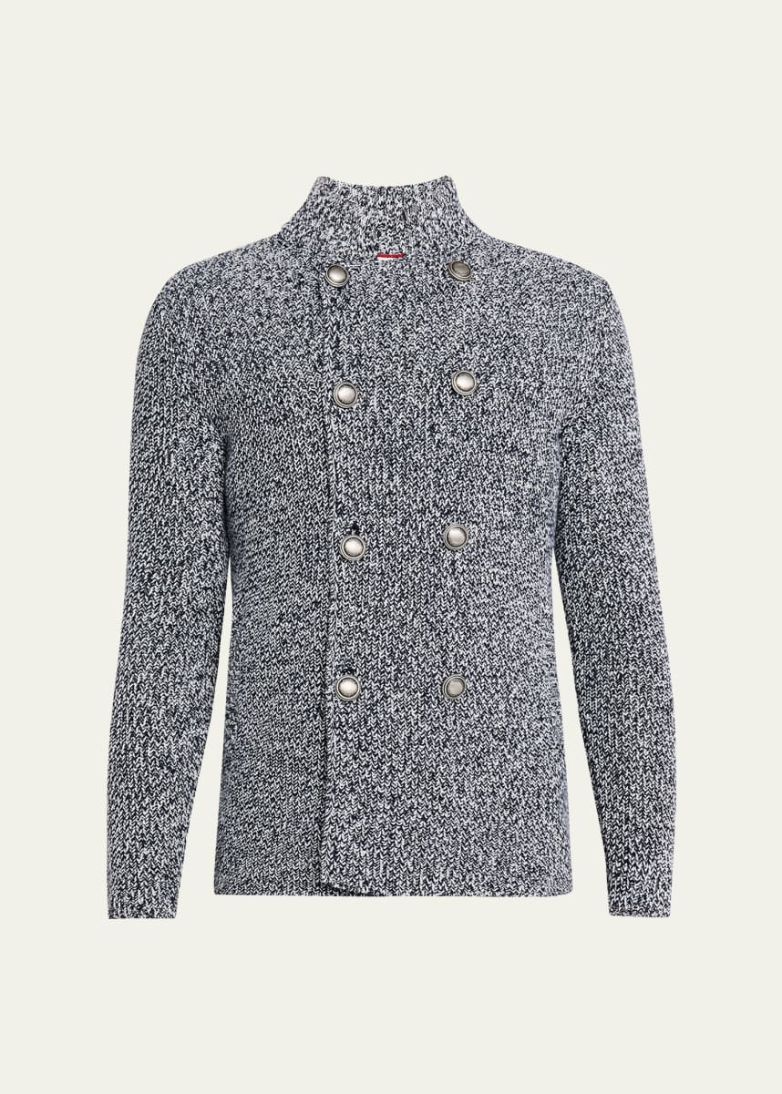 Brunello Cucinelli Men's Chine Double-Breasted Cardigan