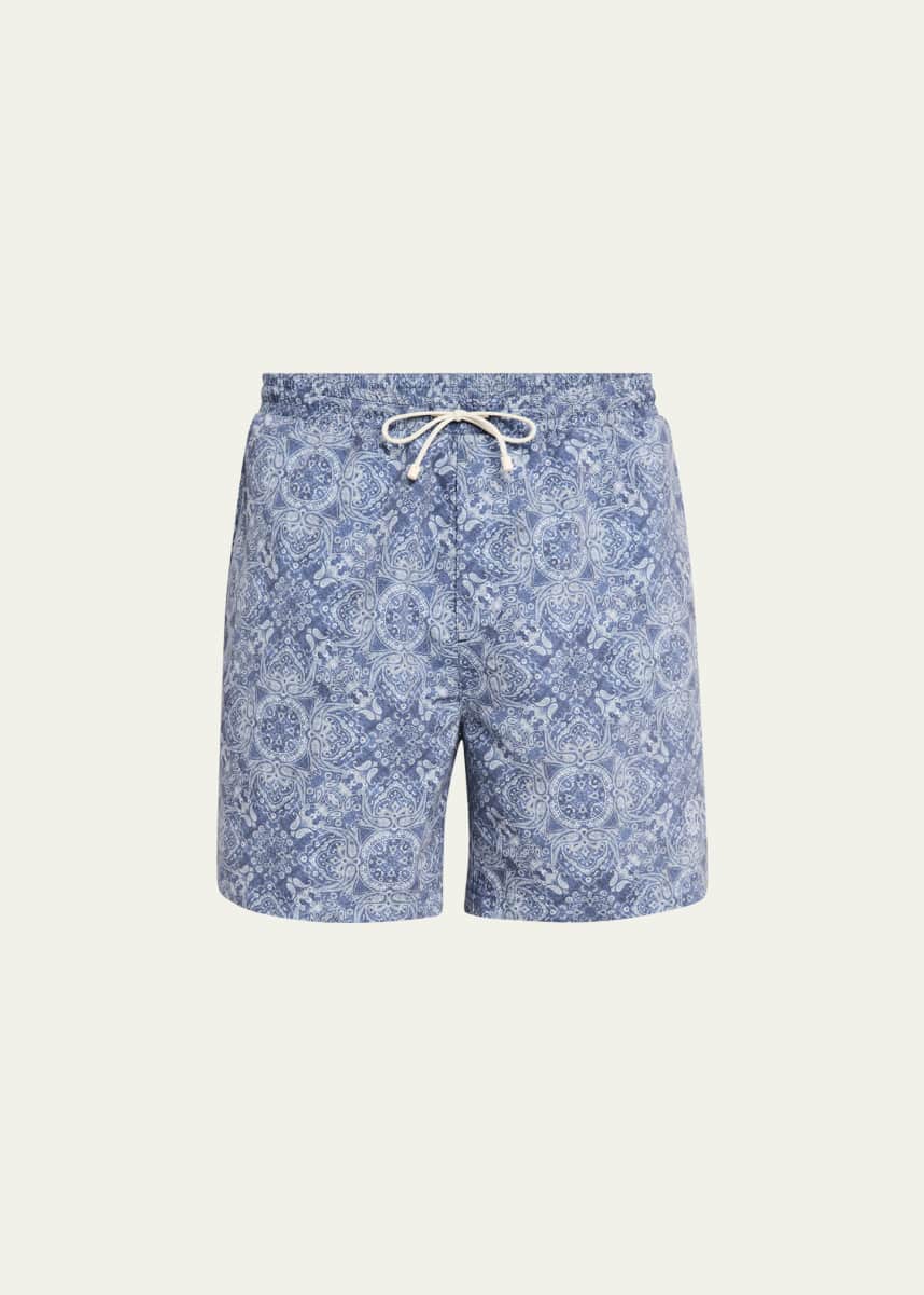 Brunello Cucinelli Men's Printed Swim Trunks