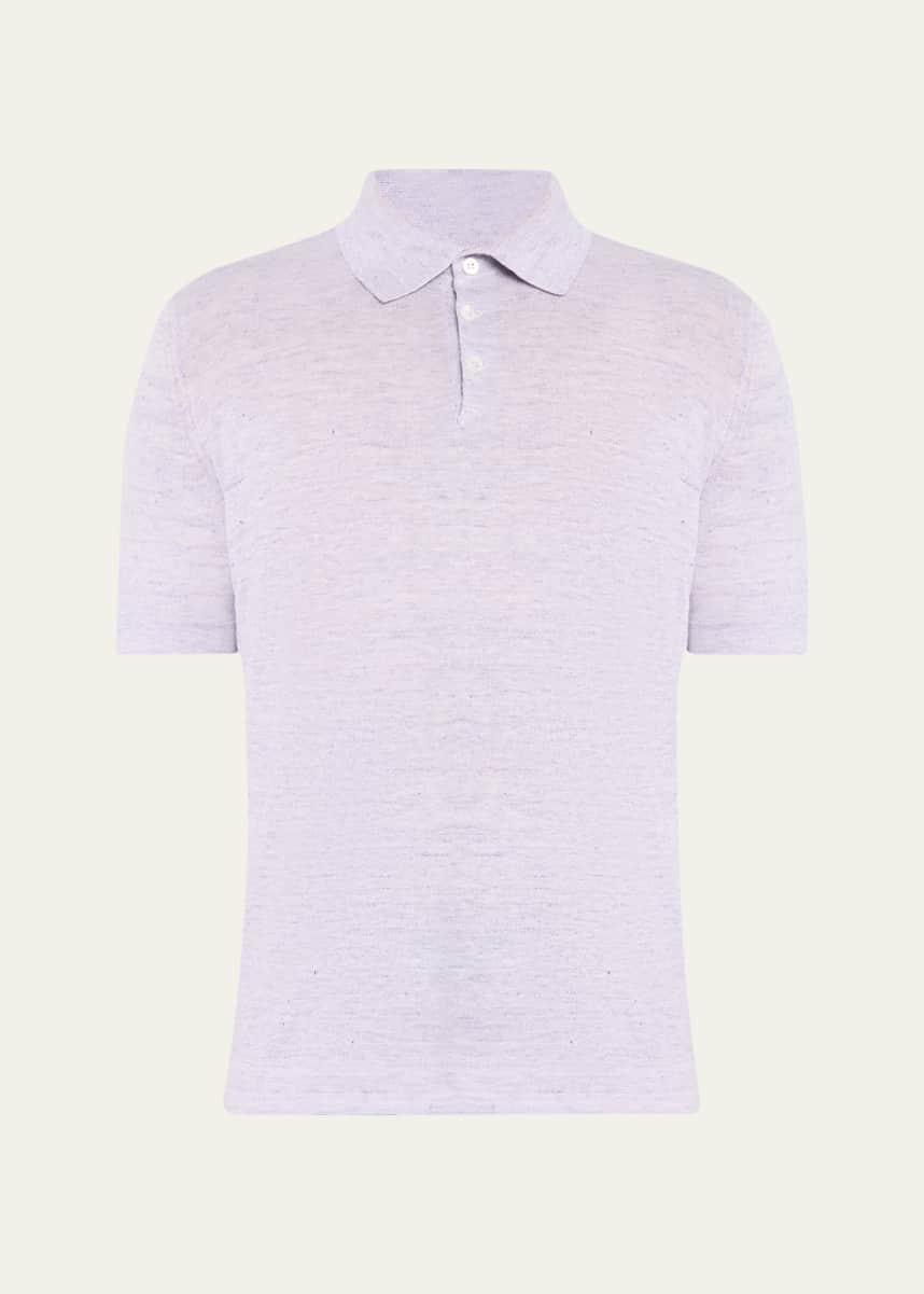 Brunello Cucinelli Men's Linen and Cotton Polo Shirt