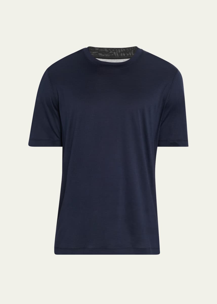 Brunello Cucinelli Men's Cotton and Silk Crewneck T-Shirt