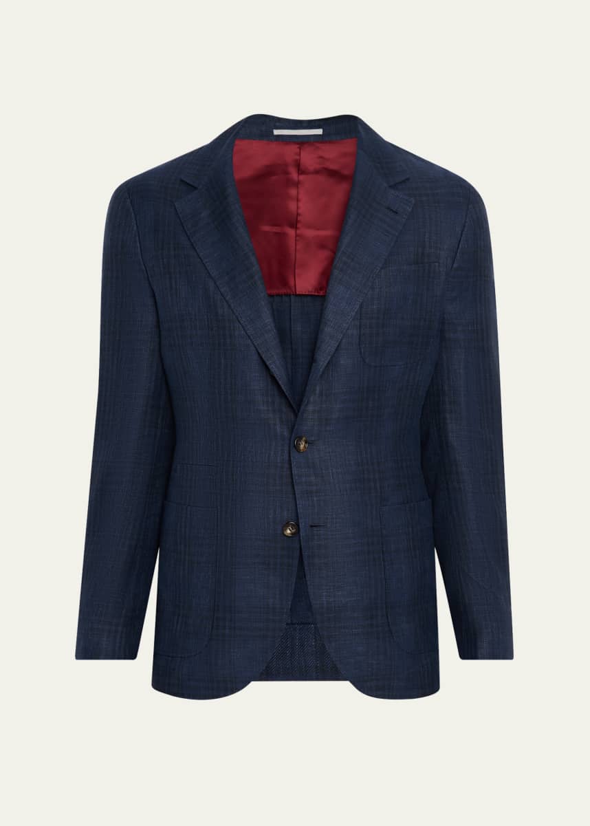 Brunello Cucinelli Men's Madras Check Single-Breasted Sport Coat