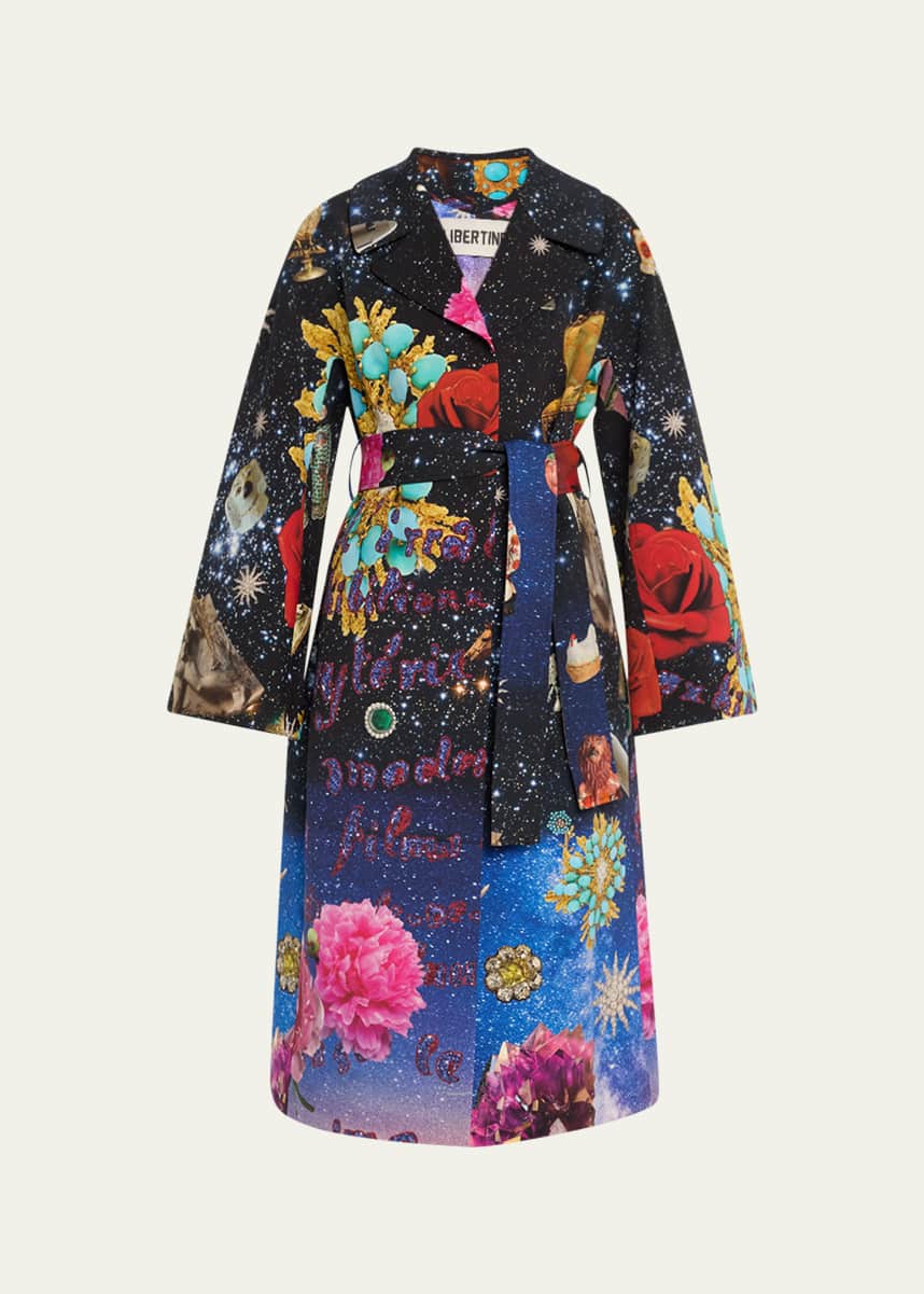 Libertine Vienna Starry Night Redux Belted Long Wrap Coat