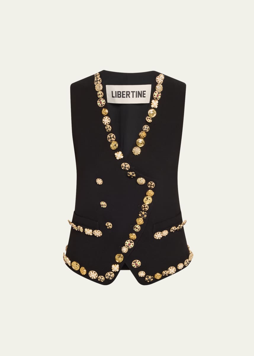 Libertine Novelty Button Luxe Double-Breasted Waistcoat