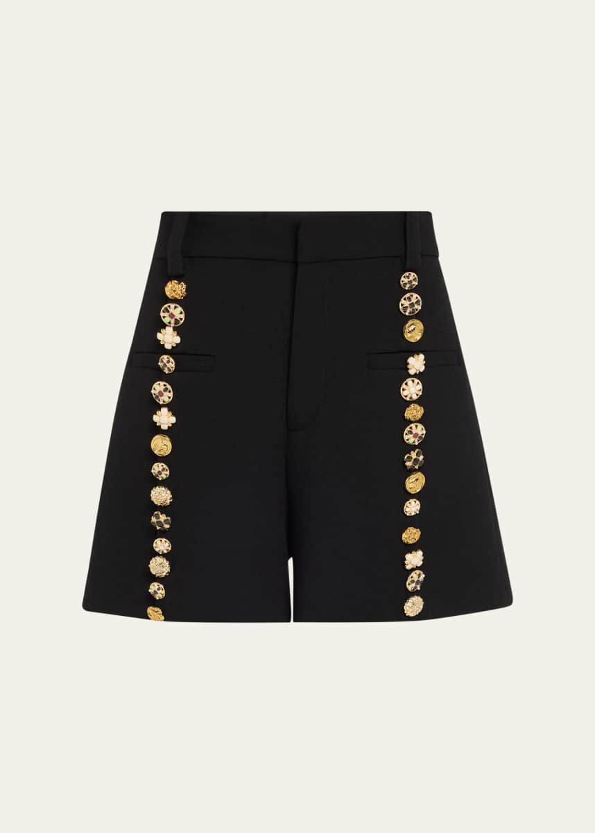 Libertine Button Luxe High Waisted Wool Shorts