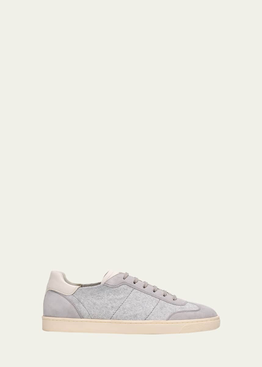 Brunello Cucinelli Men's Knit T-Toe Sneakers