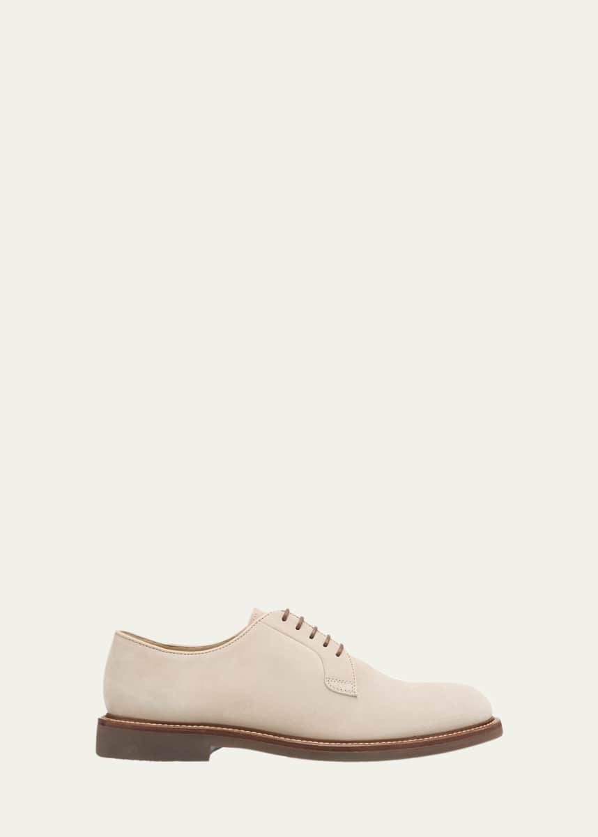 Brunello Cucinelli Men's Suede Derby Shoes