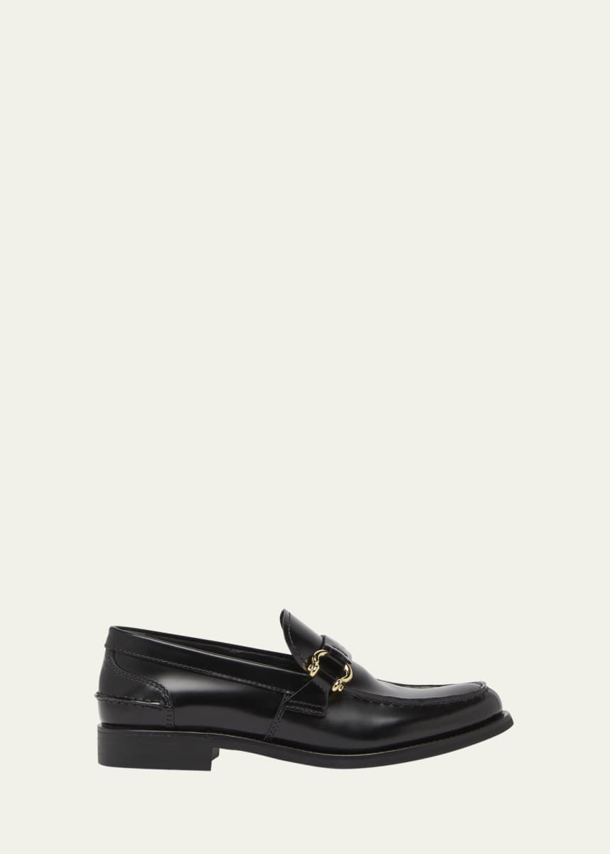 Prada Spazzolato Leather Horsebit Loafers