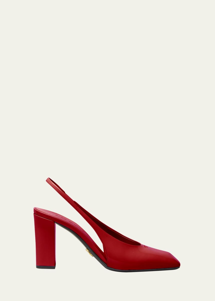 Prada Modellerie Vernice Patent Leather Slingback Pumps