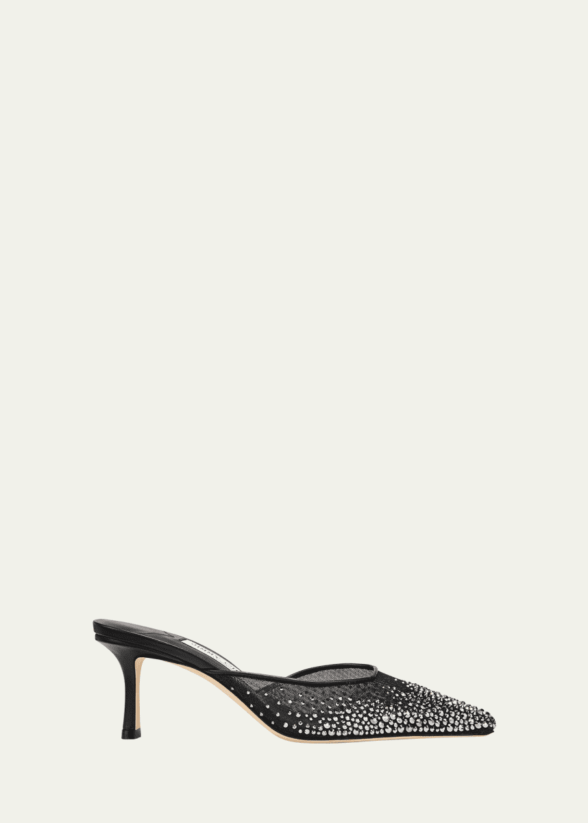 Jimmy Choo Vivi Crystal Mesh Mule Pumps