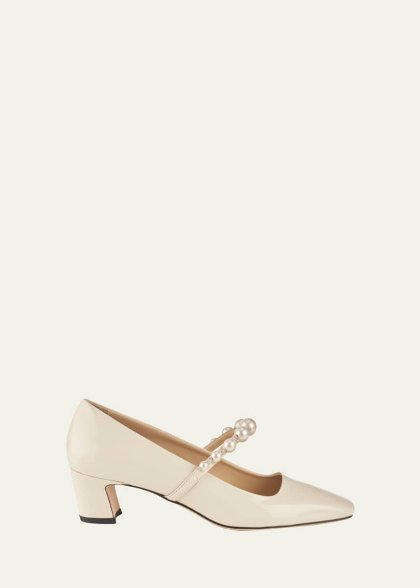 Jimmy Choo Ade Patent Pearly-Strap Pumps