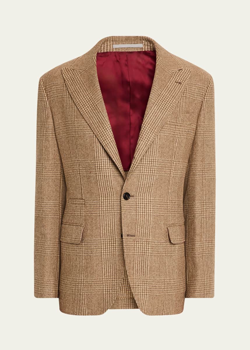 Brunello Cucinelli Men's Prince of Wales Single-Breasted Sport Coat