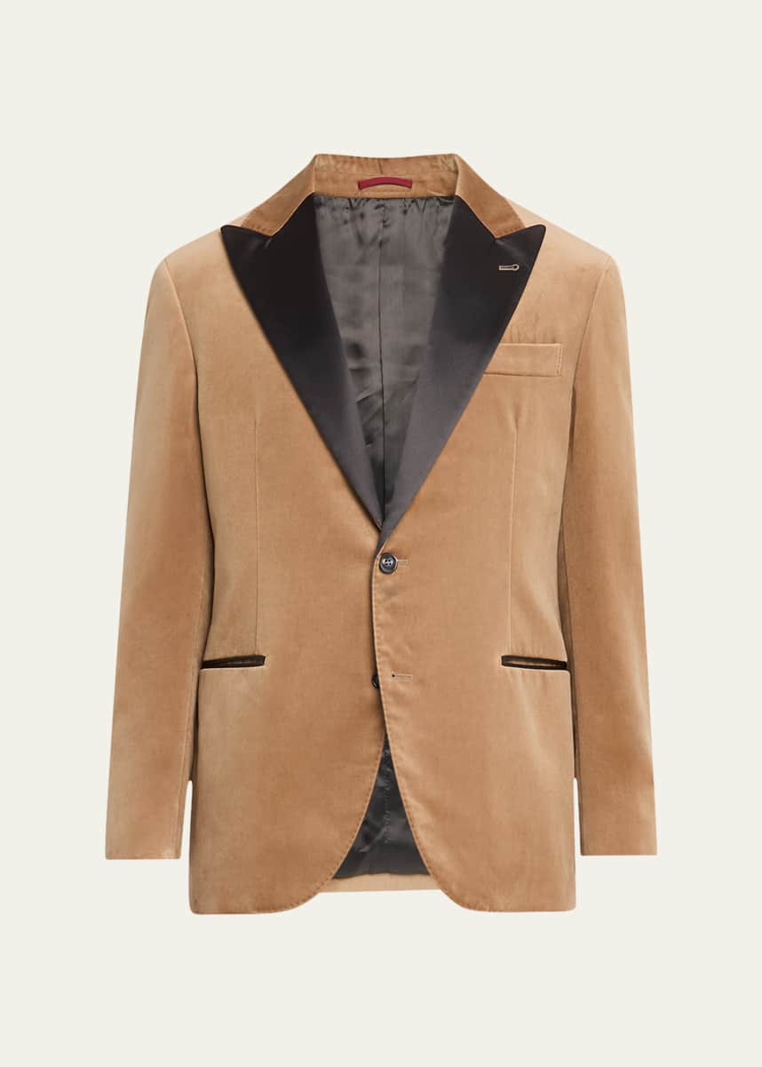 Brunello Cucinelli Men's Peak-Lapel Velvet Dinner Jacket
