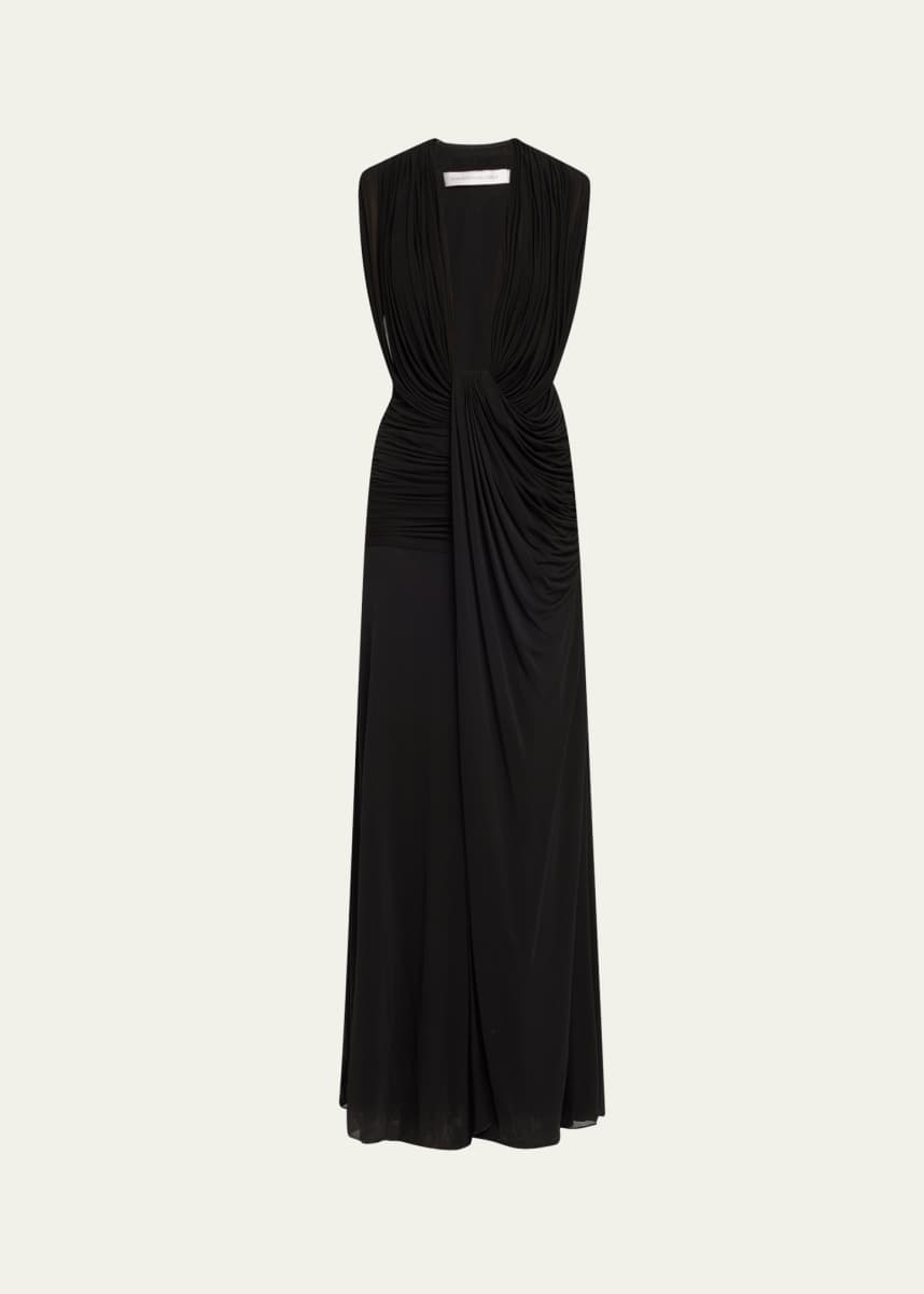 Christopher Esber Ripple Draped Double-Layer Gown