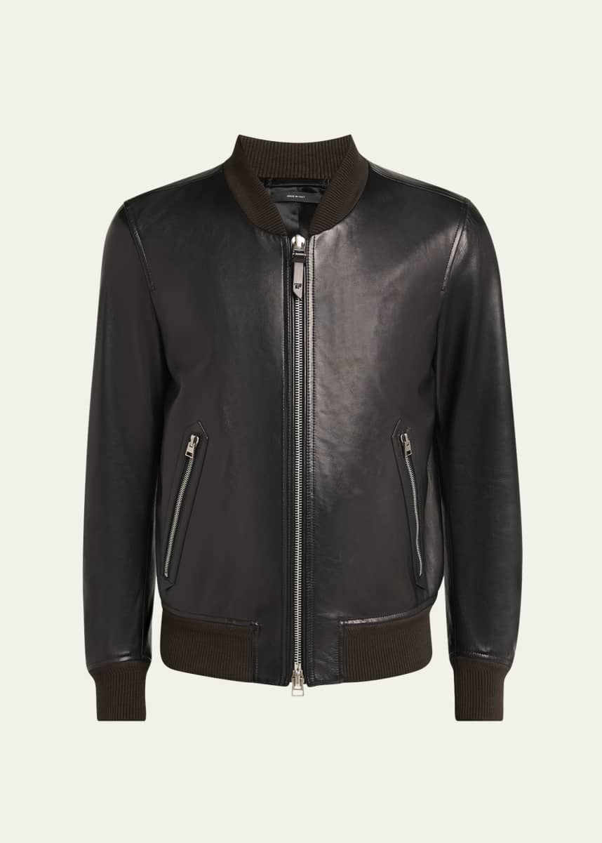 TOM FORD Zip-Up Nappa Leather Bomber Jacket