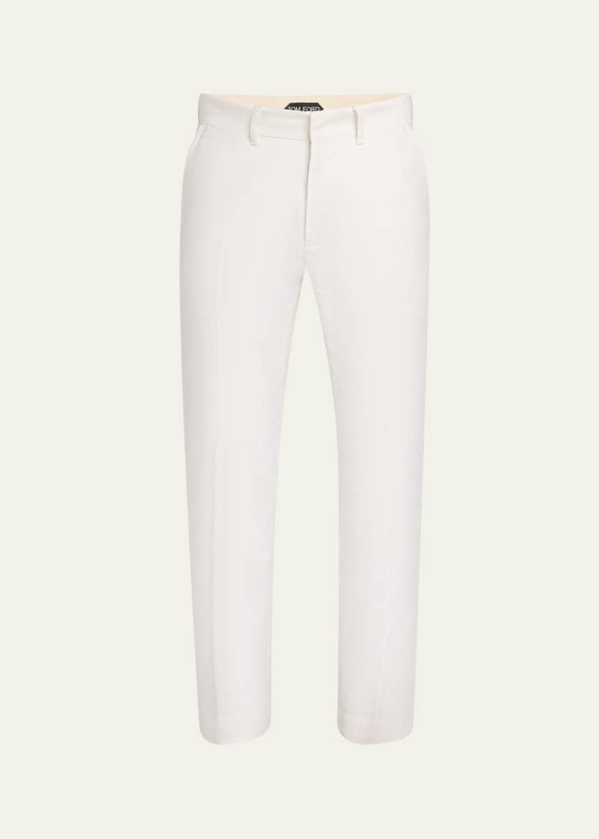 TOM FORD Men's Brushed Cotton-Satin Chino Pants