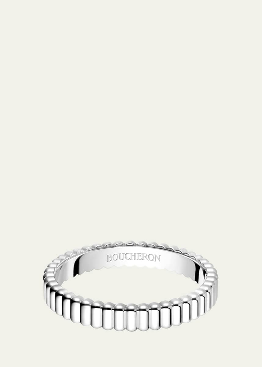 Boucheron 18K White Gold Grosgrain Wedding Band
