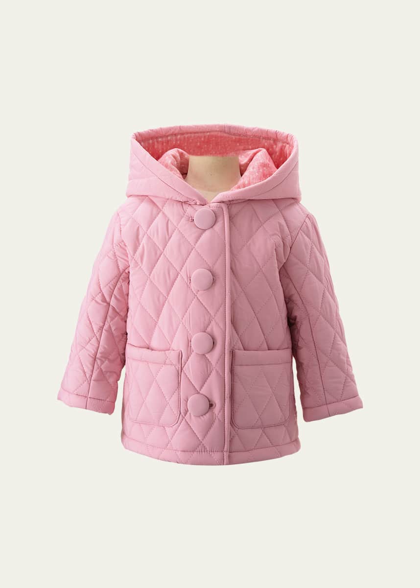 Rachel Riley Girl's Hooded Quilted Jacket, Size 6M-24M