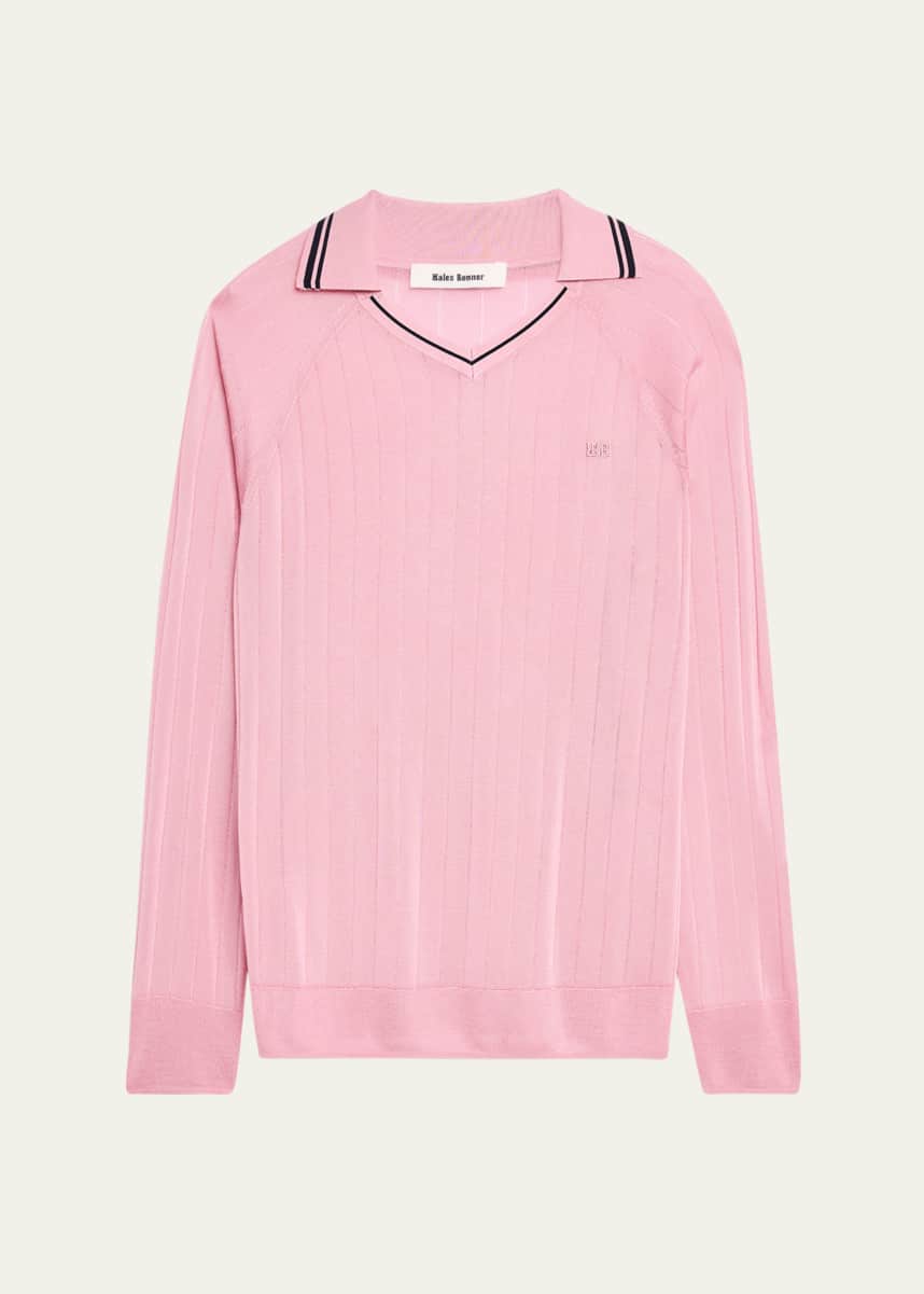 Wales Bonner Men's Ribbed Polo Soccer Jersey
