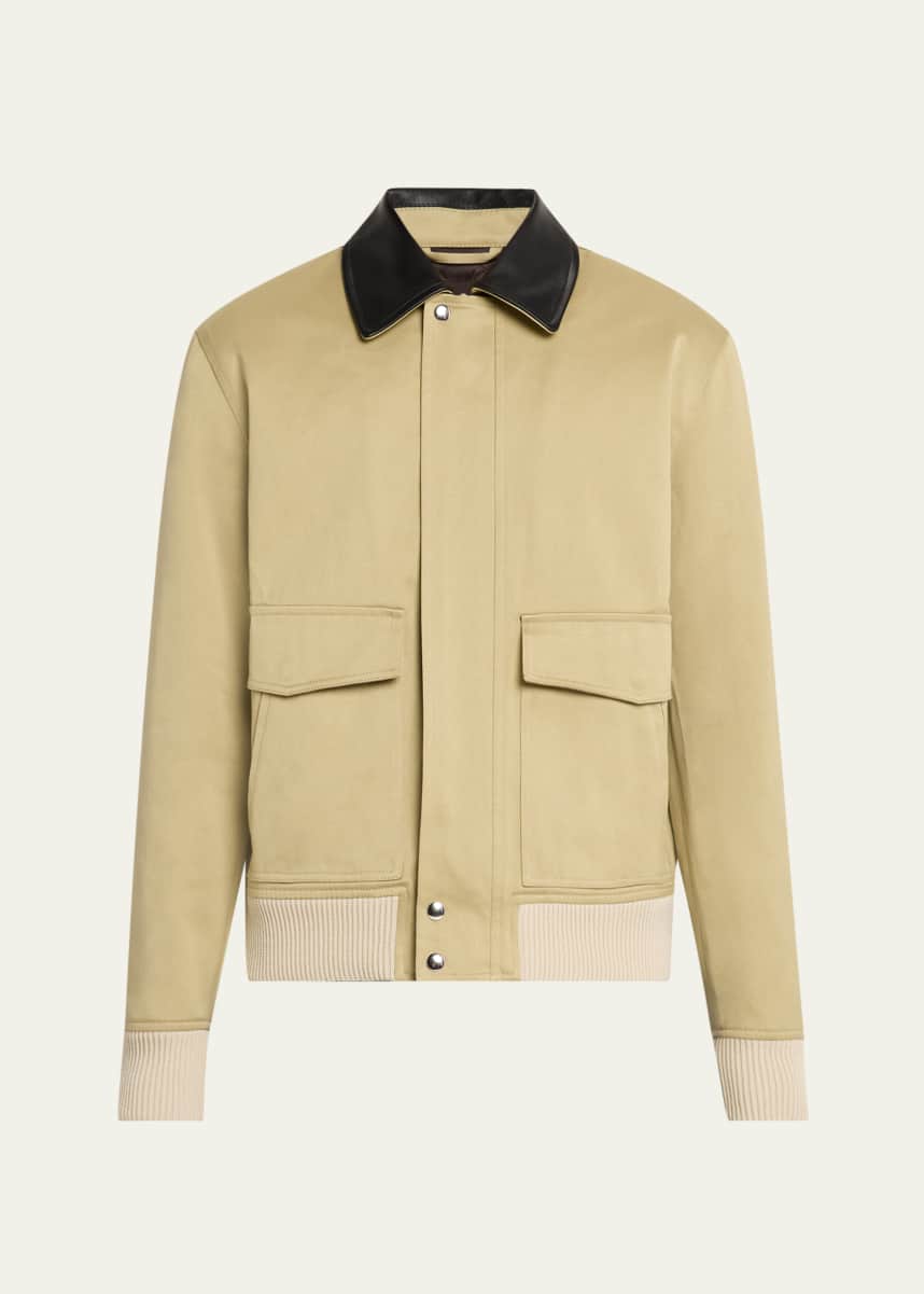Wales Bonner Men's Leather-Collar Shade Blouson Jacket