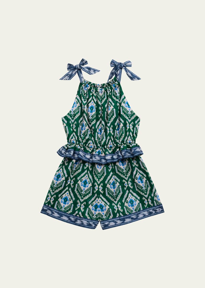 Zimmermann Girl's Wylie Frill Halter Playsuit, Size 1-12