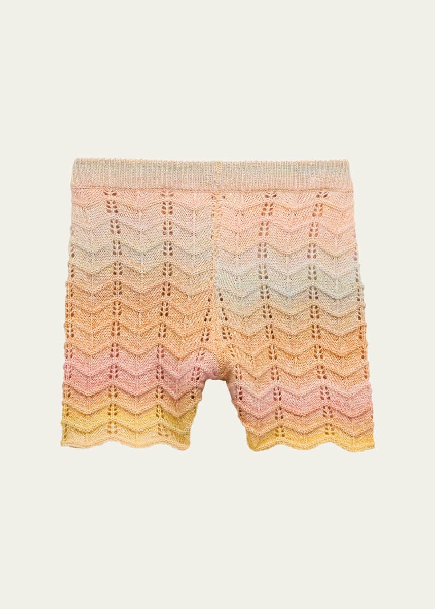 Zimmermann Girl's Tallow Chevron Knit Shorts, Size 1-12