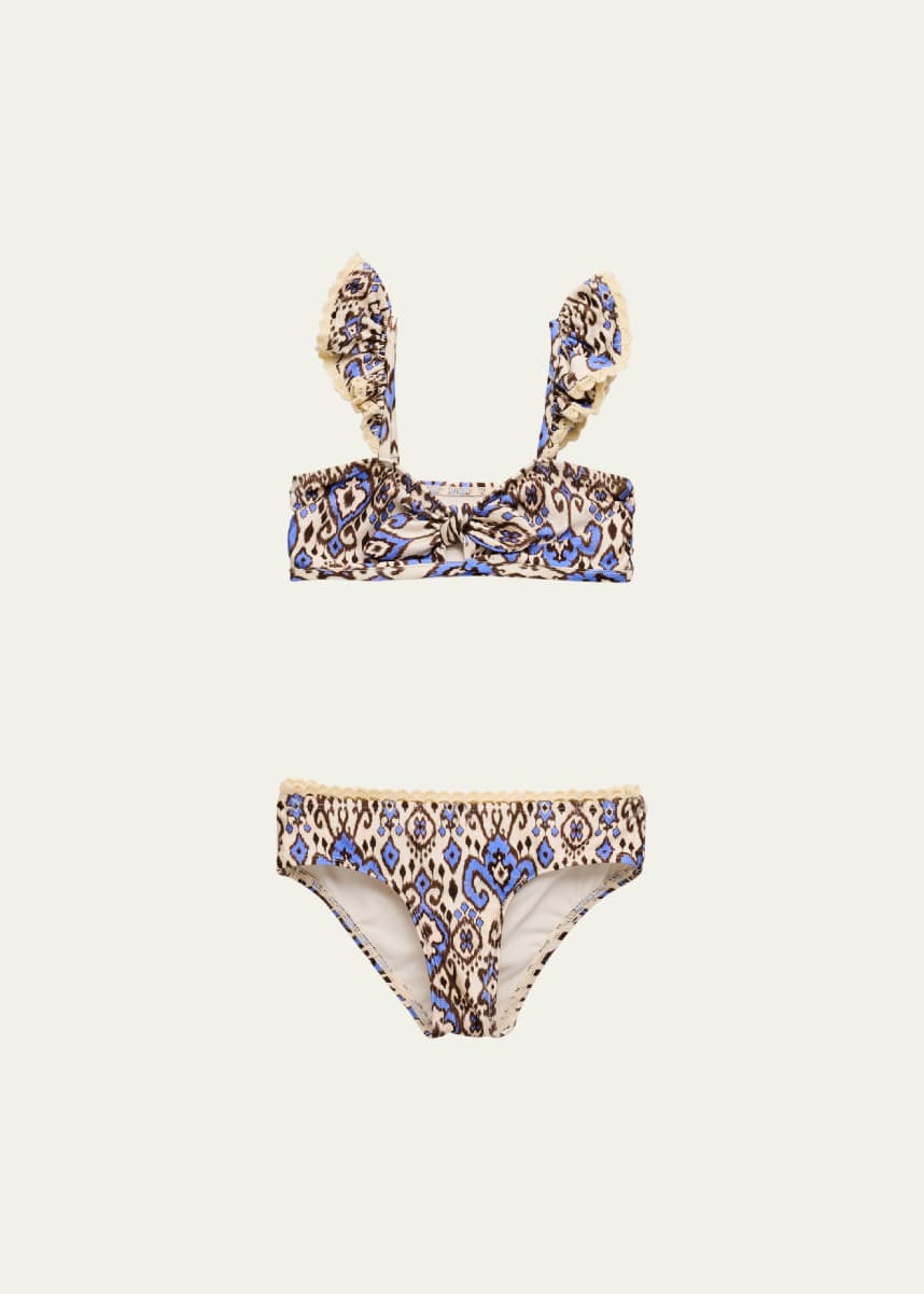 Zimmermann Girl's Wylie Front Tie Bikini, Size 1-12