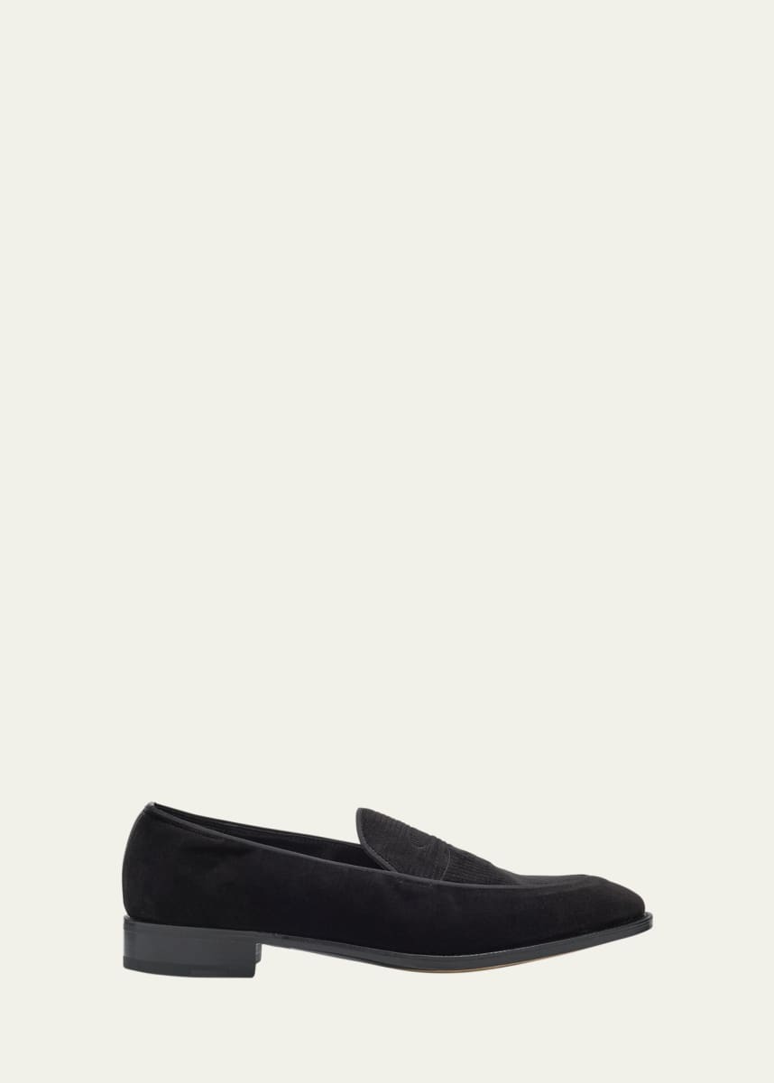 John Lobb Men's Bill Velvet Penny Loafers