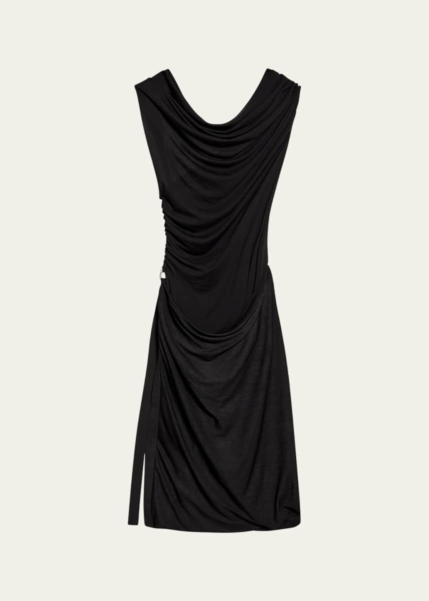 Helmut Lang Sleeveless Draped Jersey Dress