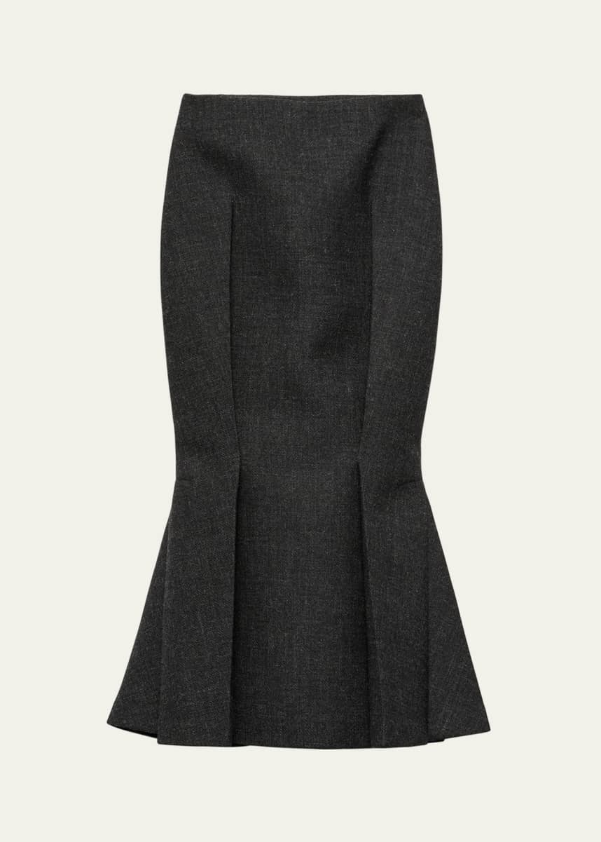 Prada Mermaid Wool Midi Skirt
