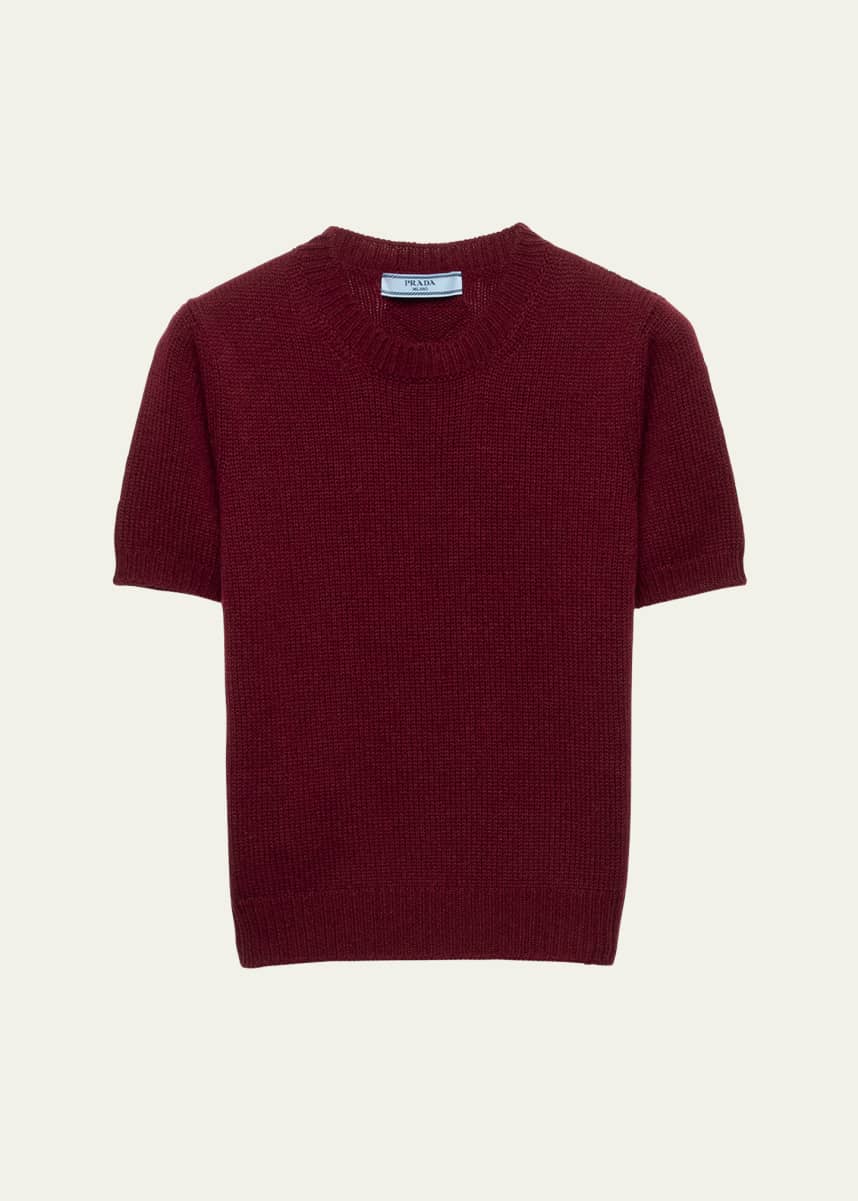 Prada Short Sleeve Cashmere Sweater