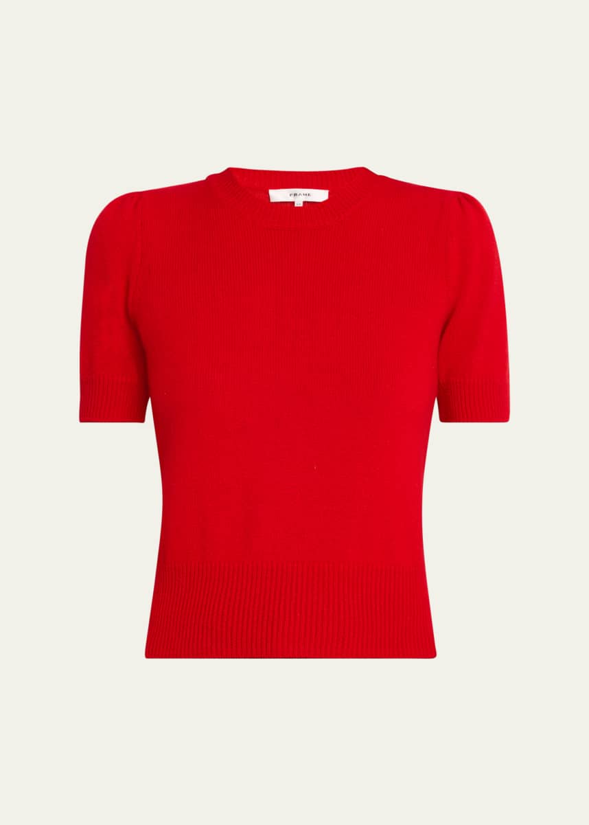 FRAME Short-Sleeve Cashmere Sweater