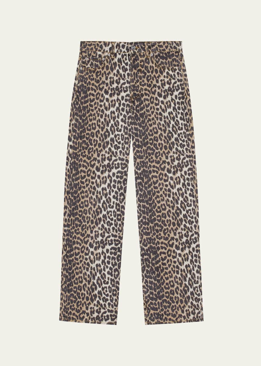 Ganni Izey Leopard Print Jeans