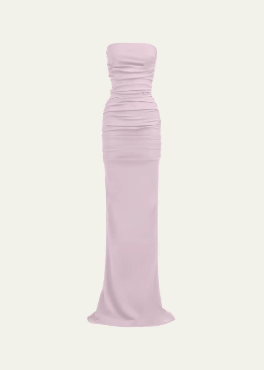 Maticevski Intoxicate Strapless Ruched Maxi Gown