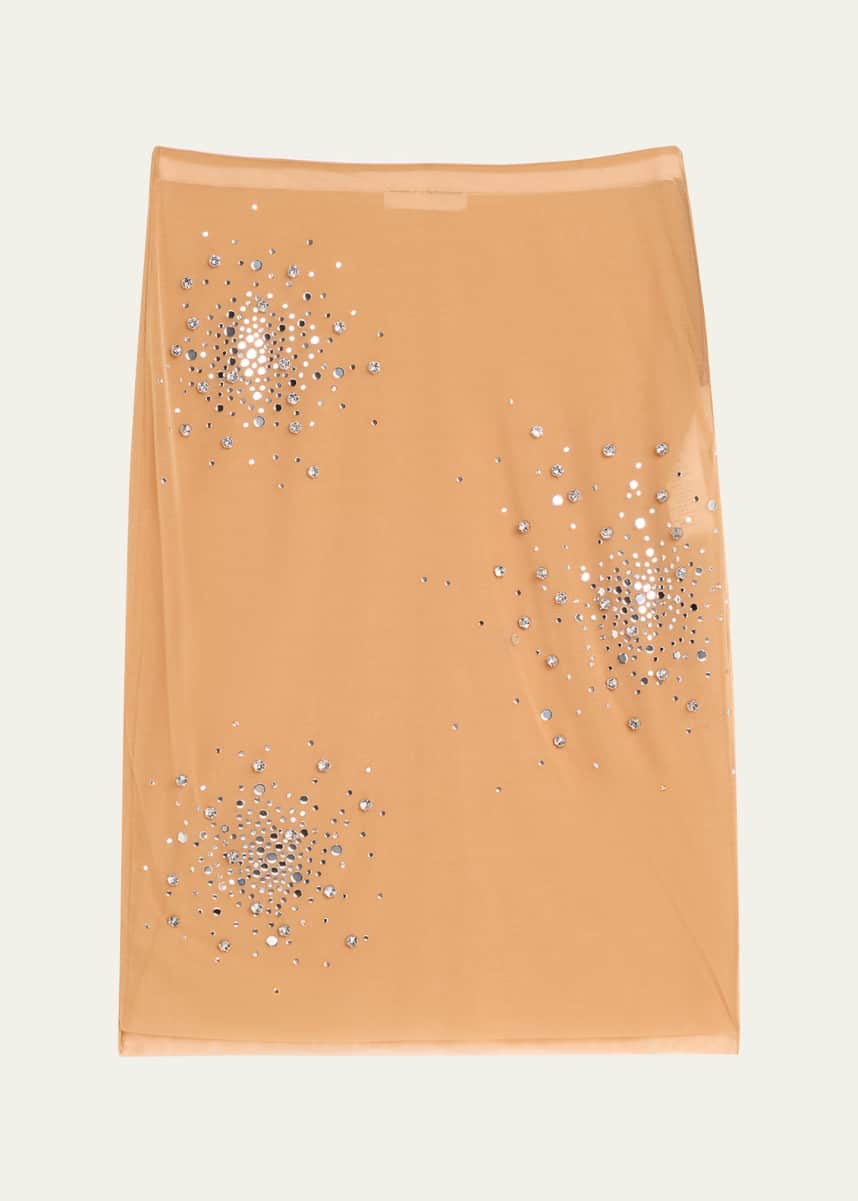 Des Phemmes Rhinestone Splash Tulle Skirt
